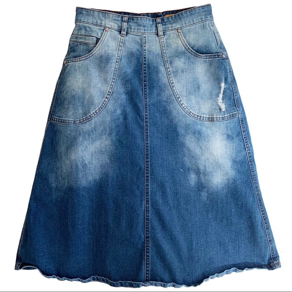 Pilcro Washed Denim Skirt